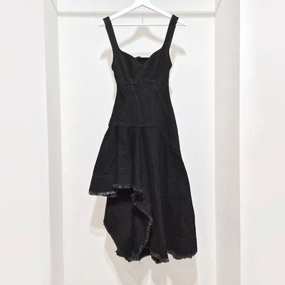 Alexander McQueen Asymmetric Denim Midi Dress L628050 156519293 - Imagen 1 de 4