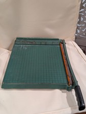 Vintage Premier Style C 13x14" Guillotine Paper Photo Cutter Green USA Mid Cen