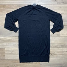 Club Monaco Women Madisson Dress Cotton Silk Cashmere Wool Blend Size L Black