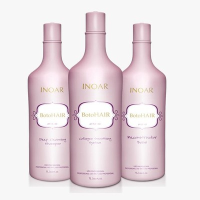 Inoar BotoHair Brazilian Botox Hair Treatment Kit 3 Steps 1L   Anti-Frizz