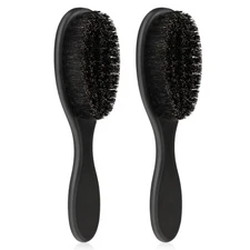 Mozeat Lens Hair Brush, 2 PCS Natural Boar Bristle, ABS Handle Bristle 