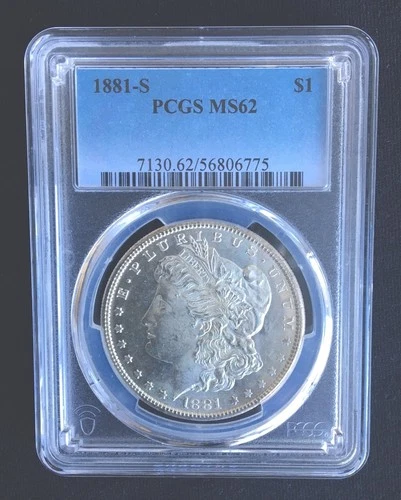 1881 S Morgan Silver Dollar PCGS MS 62
