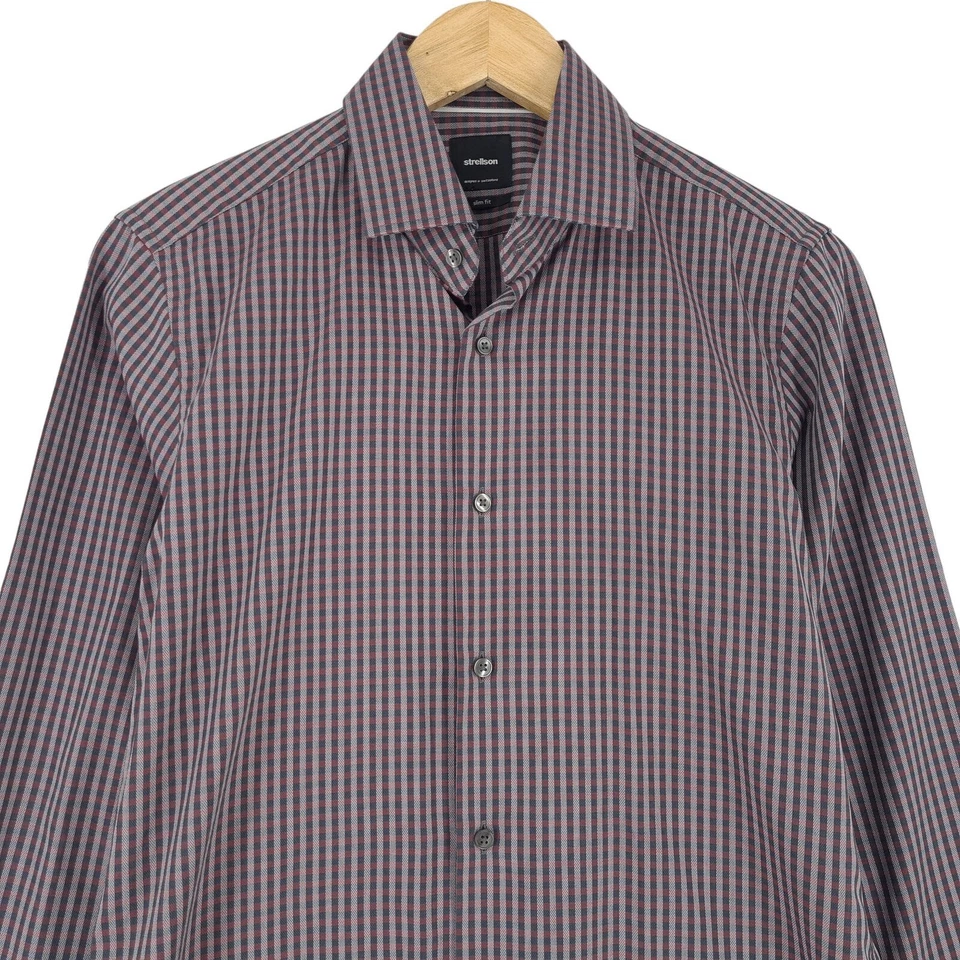 Camicia Uomo Strellson Multicolore Slim Fit A Quadri Cotone Jm4 Taglia 15 38 - Immagine 2 di 4