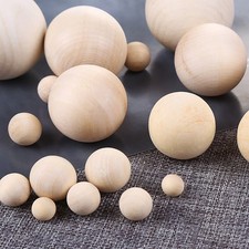 Dia  Natural Wooden Craft Balls Wood Solid Ball Spheres DIY Supplies 6mm - 200mm