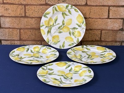 * Set of 4 * MIKASA -Bone China Lemons Salad Bread Plates  9 '' NEW  W/Sticker!