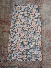 Abercrombie Fitch Small Floral Faux Wrap High Slit Midi Skirt