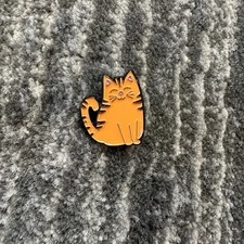 Orange Enamel Pin Cat Cute Ginger Kitten Fun Stripe Cat Backpack Cat Lady Gift