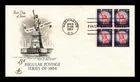 US COVER STATUE OF LIBERTY 8C FIRST DAY ISSUE BLOCK ARTCRAFT CACHET
