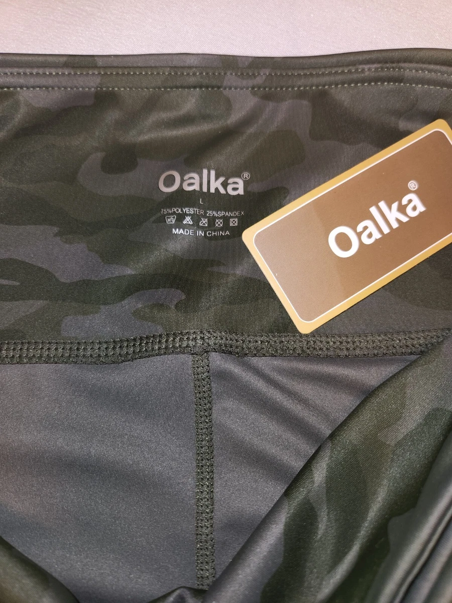 Oalka Womens Yoga Pants Workout Running Leggings Multi Camo Army