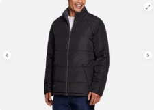 Weatherproof Vintage Men’s Fleece Lined Puffer Jacket, Black Size XL