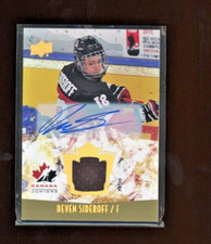 2015-16 Upper Deck Team Canada Juniors Patch Auto Deven Sideroff /199 *19798