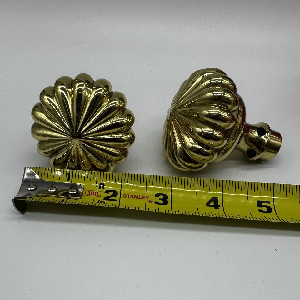 JADO 903 Par de 2 Perillas Latón Pulido Puerta Redonda Gabinete Cajón Tirador Alemania Foto 3 de 4