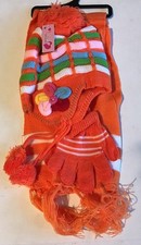 Baby 3 Piece Orange Hat Glove and scarf set New