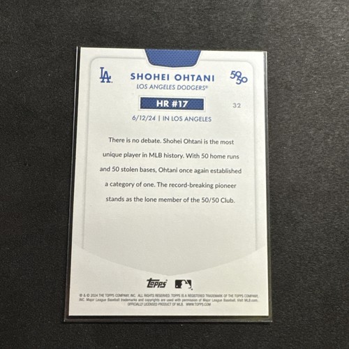SHOHEI OHTANI 50/50 Season HR #17 2024 Topps #32 LA Dodgers (Jersey # match) - Picture 2 of 2