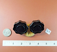 Vintage Black Bakelite Daka-Ware Scalloped Control Knobs for Early Electronics