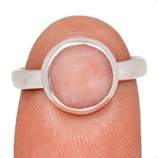 Natural Peruvian Pink Opal 925 Sterling Silver Ring Jewelry s.6.5 CR73623