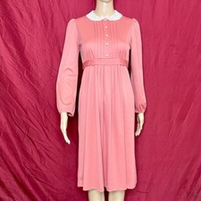 Vintage 1960 s Sears JR Bazaar Long Sleeve Tie Back Dress Medium