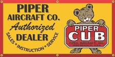 PIPER CUB AIRPLANE AIRCRAFT AUTHORIZED DEALER SIGN REMAKE BANNER SIZE OPTIONS