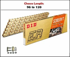 D.I.D DID 520 ERVT Xring Motorcycle Drive Chain Gold with Clip Master Link