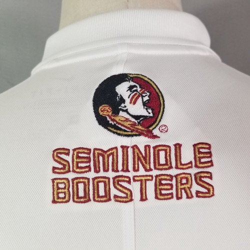 Nike Florida State Seminoles polo shirt men's medium White booster club football - Picture 12 of 14