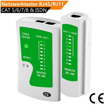 Netzwerktester RJ45/11 LAN Kabel Tester ISDN DSL, CAT 4/5/6/7/8 Netzwerk Prüfer