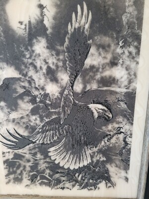 Timberline Bald Eagle by Bill O'Neill 1982 Etched Marble Art. | eBay
