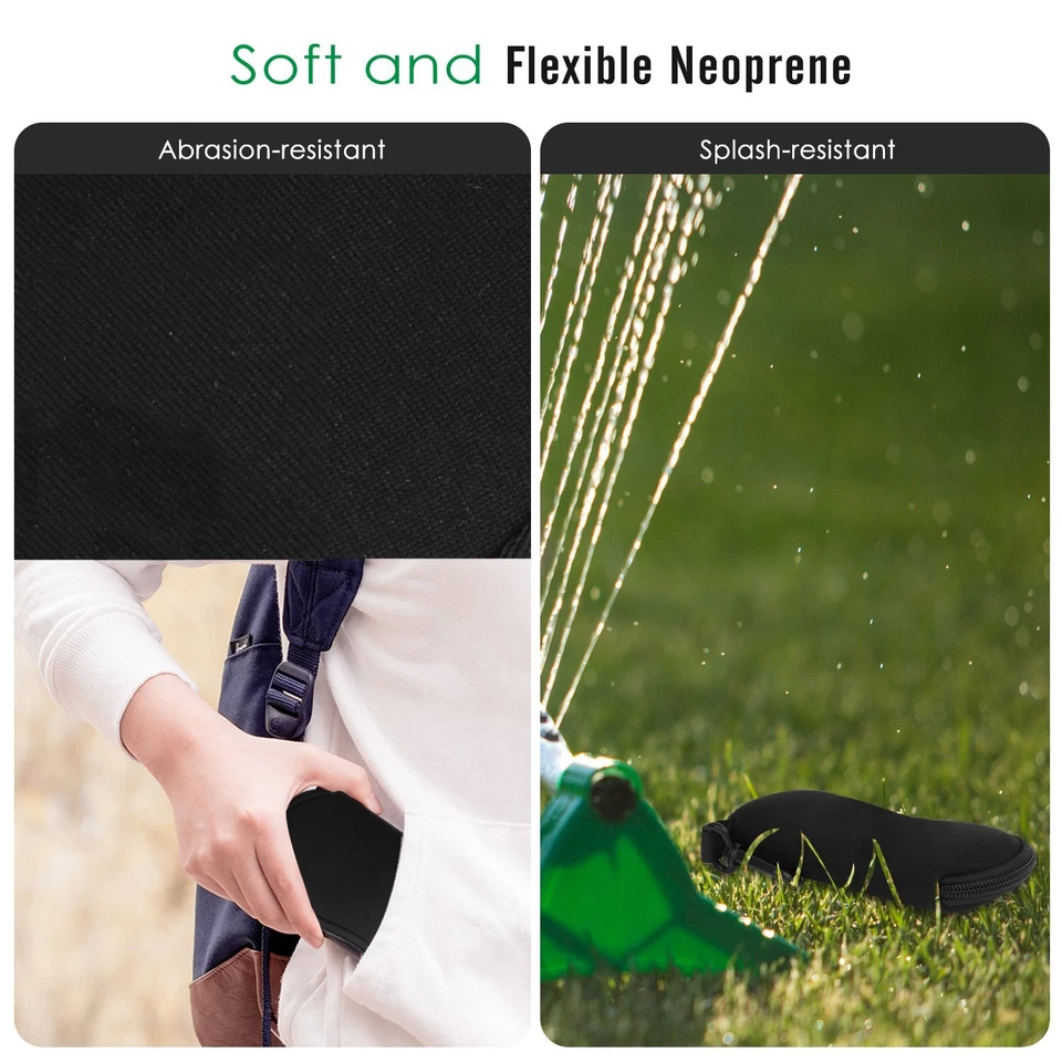 MoKo Eyeglass Soft Case, Zippered Neoprene Sunglasses Pouch w/Clip for Men Women - Image 2 of 4