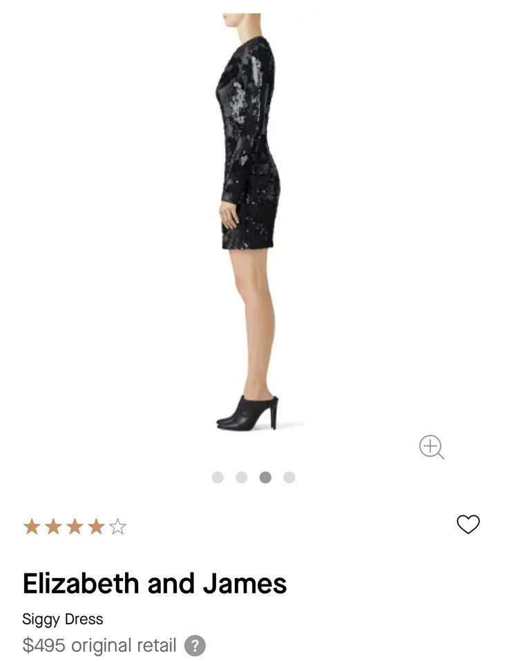 Elizabeth and James Womens Sequined V Neck Siggy Dress Black Size