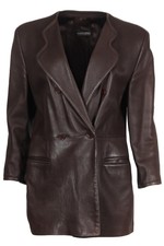 Giorgio Armani Vintage Leather Coat It 44 Uk 12