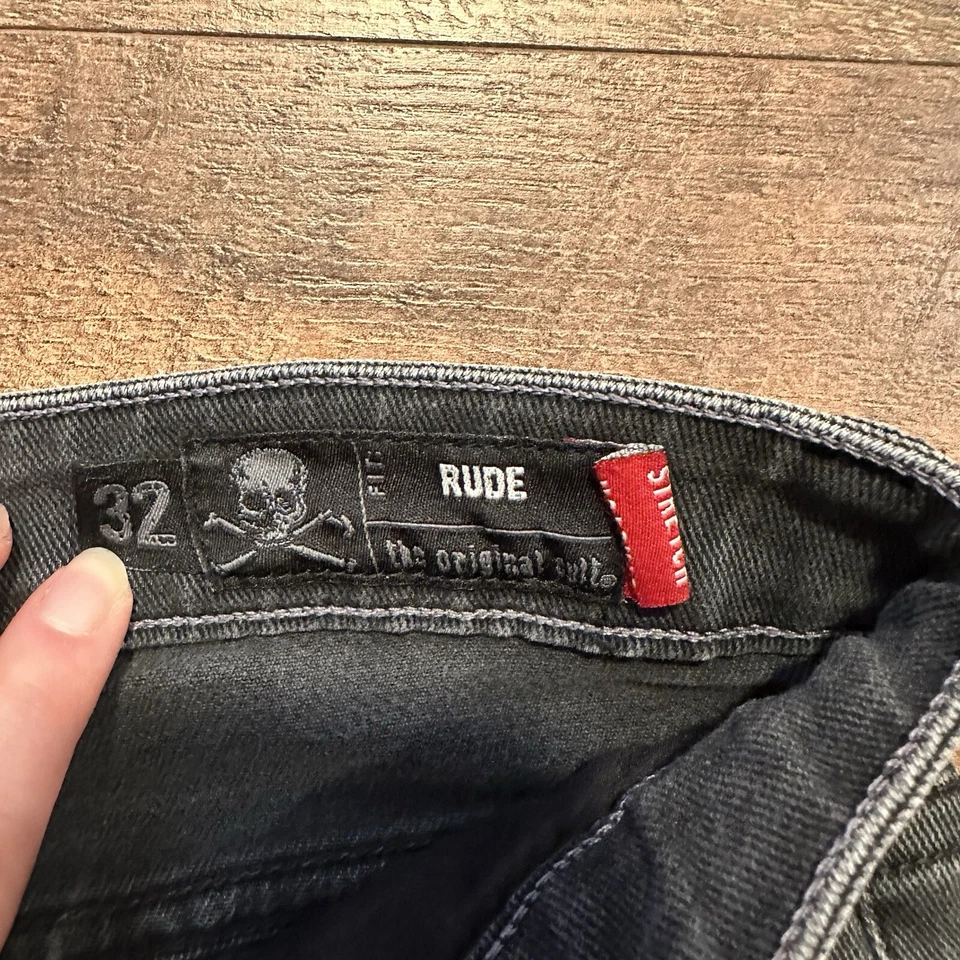 Lip Service грубый черный узкие эластичной джинсовой ткани брюки готический панк винтажный 32 - Изображение 4 из 4