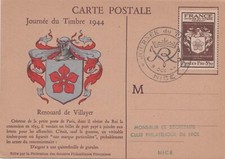 FRANCE  -- Premier Jour d' Emission --Journée du Timbre 1944 -- 1 F 50 + 3 F 50