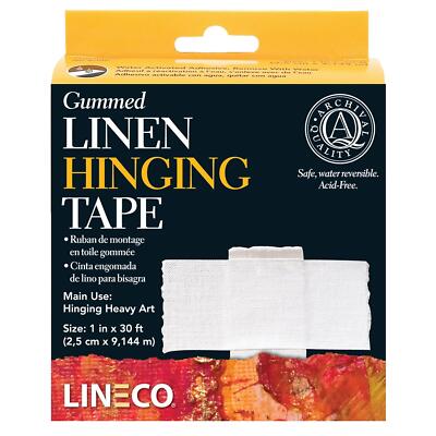 Lineco Leinenscharnierband, wasseraktivierter Klebstoff, 2,5 cm x 9,14 m