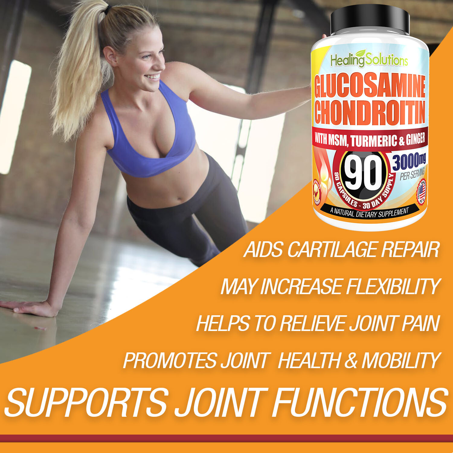 Glucosamine Chondroitin with COLLAGEN TYPE II 2 MSM Turmeric Ginger