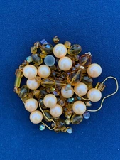 YELLOW Transparent 10mm Faceted Round AND FAUX PEARL BEADS FOR CRAFT/ART #B51