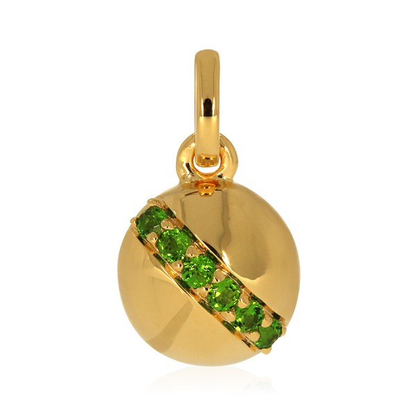 Xen AnhäNger Mit 6 Chromdiopside Ca. 0,24 Ct. Vergoldet-image