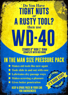 Vintage Retro WD40 Spray Garage Tools Mechanic Motor Garden Man - Foto 2