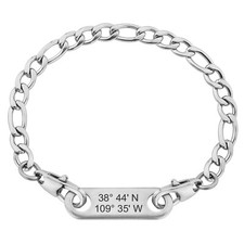 Couples Matching Location Bracelet Personalised Jewelry Anniversary Gift Honour