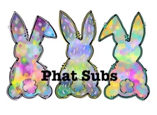 Sublimation Print Three Little Easter Bunnies Ready to Press Heat Transfer