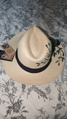 Panama hat for men, Monte Cristi , Custom painted Blue  display picture 1