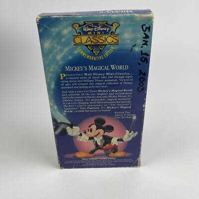 Walt Disney Mini Classics Mickeys Magical World VHS Commemorative