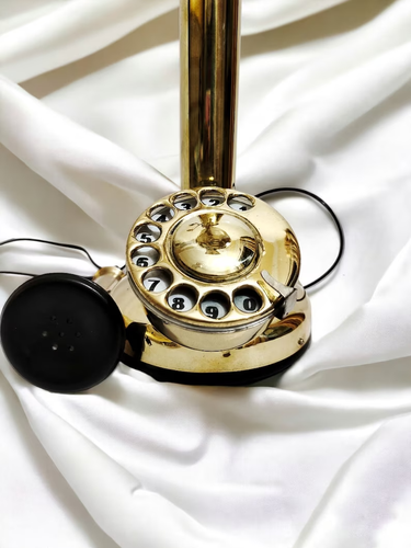 Vintage Messing Telefon Für Zuhause & Büro Dekor - Handgemacht Western - Afbeelding 3 van 6