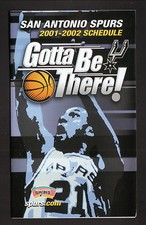 San Antonio Spurs--Tim Duncan--2001-02 Pocket Schedule--WOAI