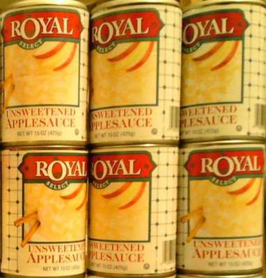 LOT OF EIGHT (8) Royal Unsweetened Applesauce, 15oz ea *READ FOR BEST BY DATES*