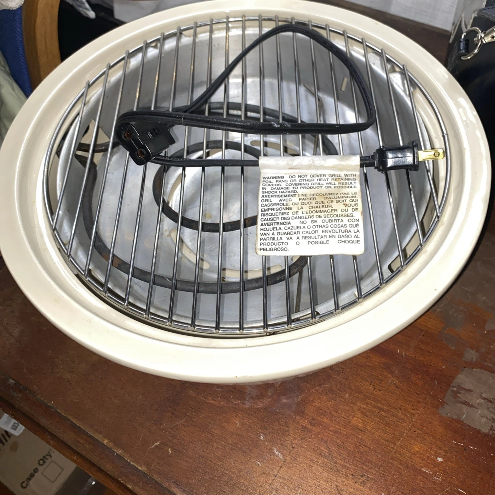 Rival Crock Grill Electric Smokeless Indoor Grill, Beige, Model 5730