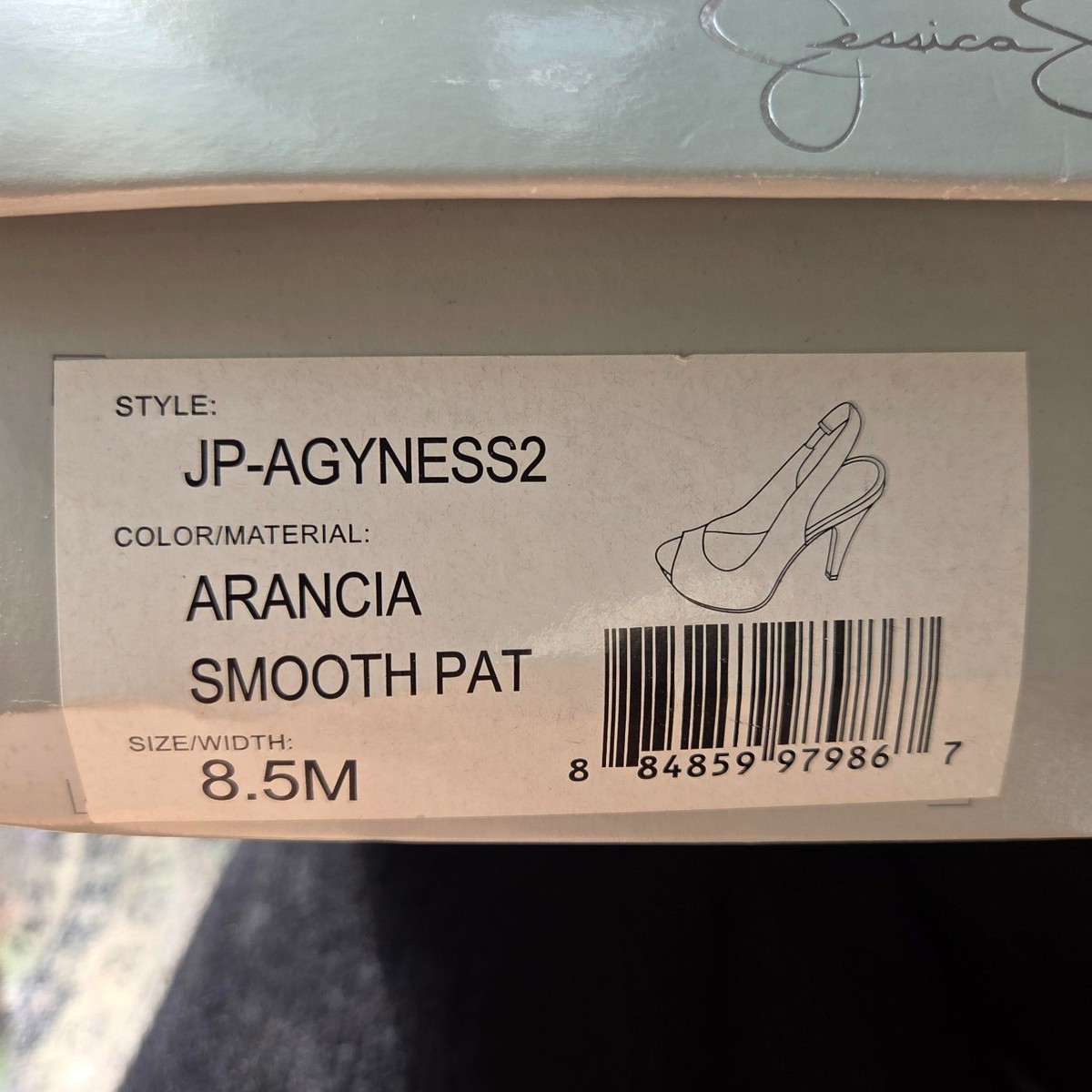 Jessica Simpson Orange Slingback Heels Peep Toe Patent Pump Size