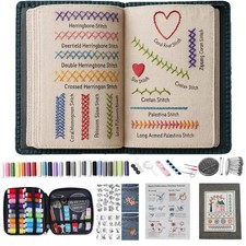 2026 Upgraded Embroidery Stitch Book Complete Kit for Beginners Includes ...