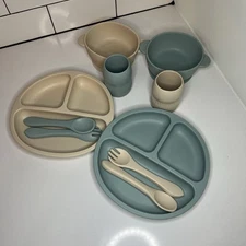 PandaEar Silicone Baby Feeding Gift Set, Baby Shower Gift BPA-Free Dining Set