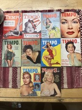 TEMPO pocket Magazine Lot Of 10 Vintage MOVIE STARS 1954 Doren Gam Clean Nice!