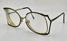 Vintage Tura Mod 235 Gold Geometric Eyeglasses Frame 70s 80s USA