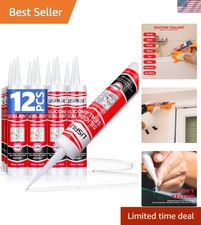 Clear Silicone Caulk Sealant Waterproof 10Oz Cartridge 12 Pack
